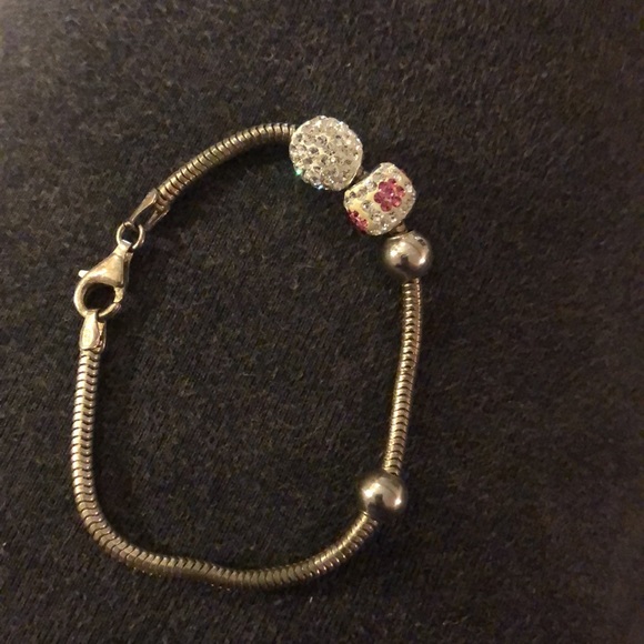 Silver charm bracelet made in Italy -stamped 925 - Picture 3 of 6